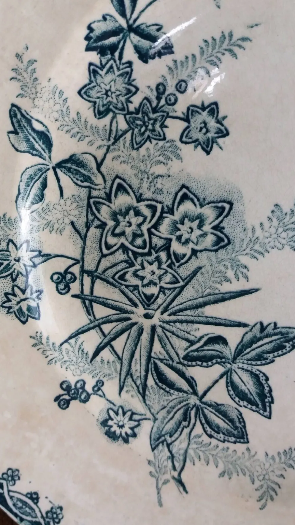 Assiette plate terre de fer Saint Amand décor Margot Sté amandinoise 1920
