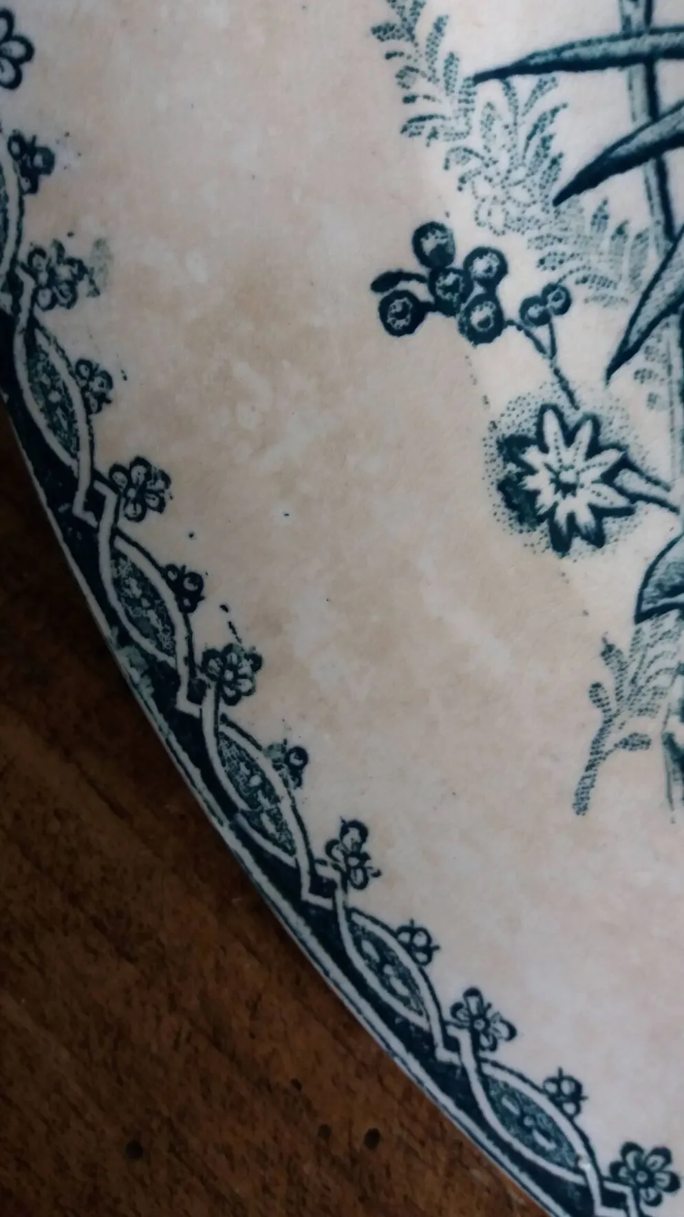 Assiette plate terre de fer Saint Amand décor Margot Sté amandinoise 1920