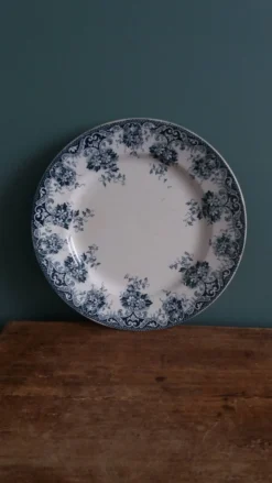 Assiette plate terre de fer Saint-Amand et Hamage décor Printanier