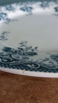 Assiette plate terre de fer Saint-Amand et Hamage décor Printanier