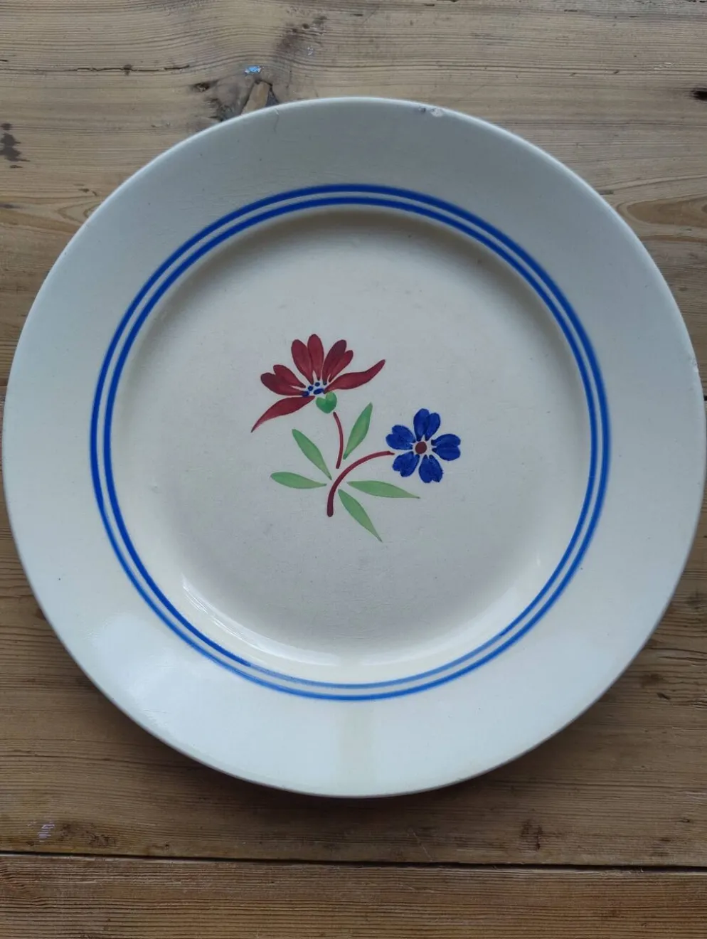 Assiette plate vintage faïence Lunéville K&G modèle Mai