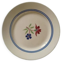 Assiette plate vintage faïence Lunéville K&G modèle Mai