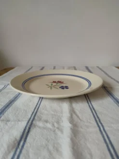 Assiette plate vintage faïence Lunéville K&G modèle Mai