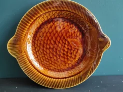 Assiette à poisson vintage Sarreguemines, France