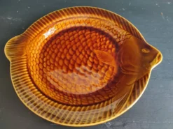 Assiette à poisson vintage Sarreguemines, France