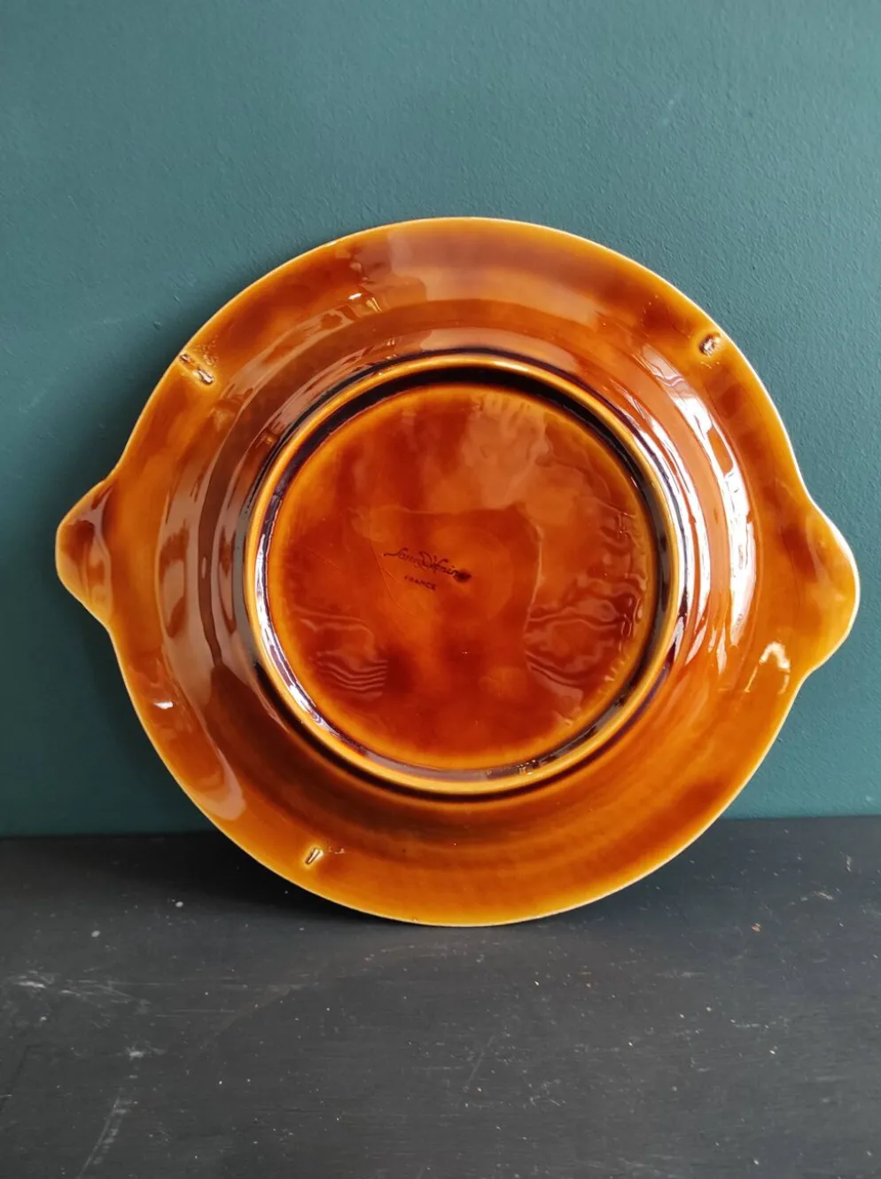 Assiette à poisson vintage Sarreguemines, France
