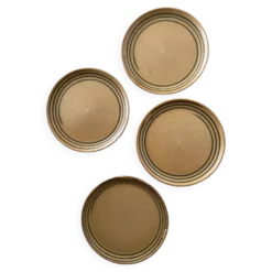 4 assiettes a dessert céramique atelier d'art sarreguemines, france 1970