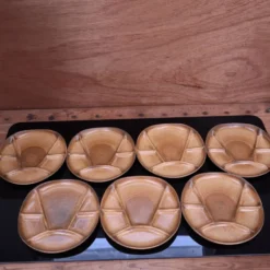 7 Assiettes a fondue en grès Chantilly