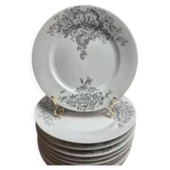 10 assiettes anciennes en porcelaine – Aux Lions de Faïence Paris – Xixe