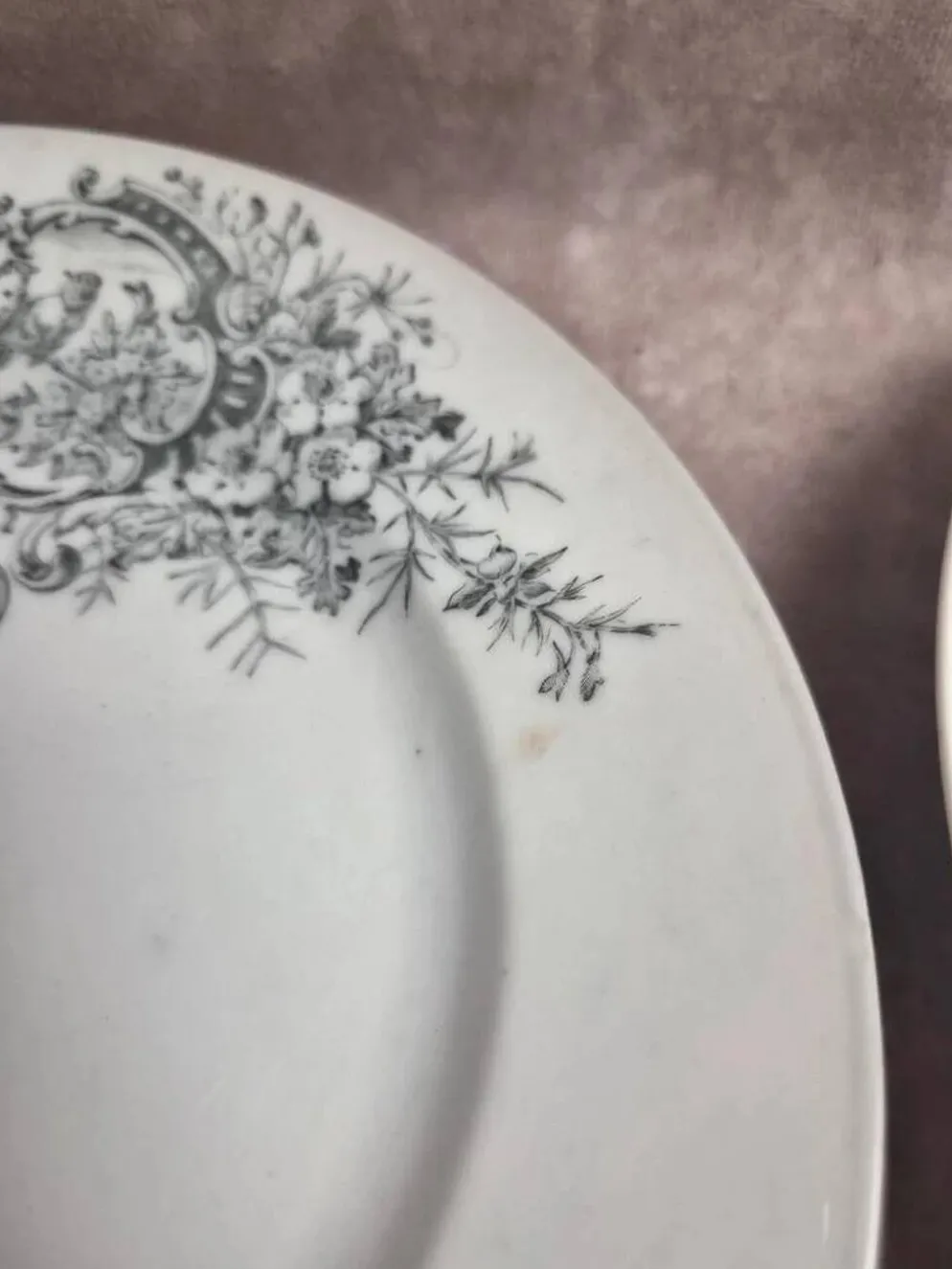 10 assiettes anciennes en porcelaine – Aux Lions de Faïence Paris – Xixe