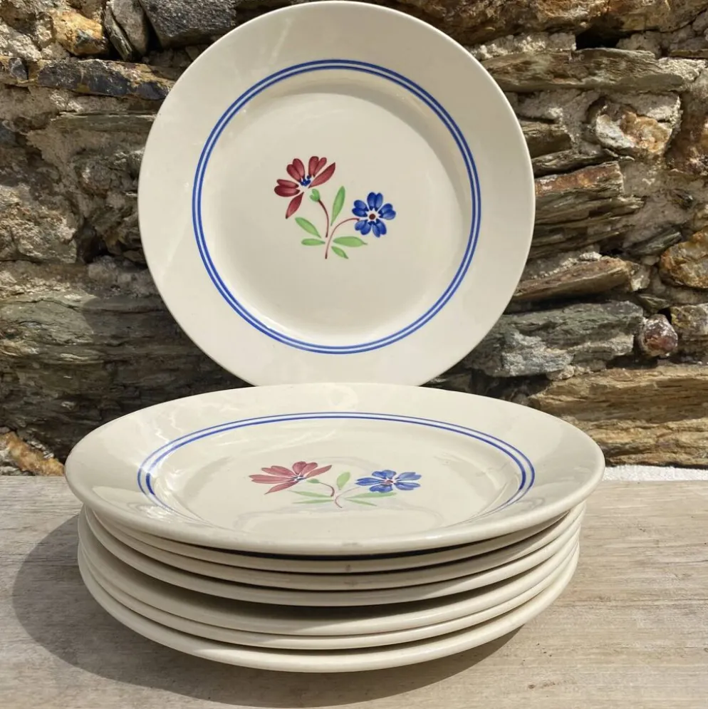 Assiettes anciennes Lunéville "MAI"