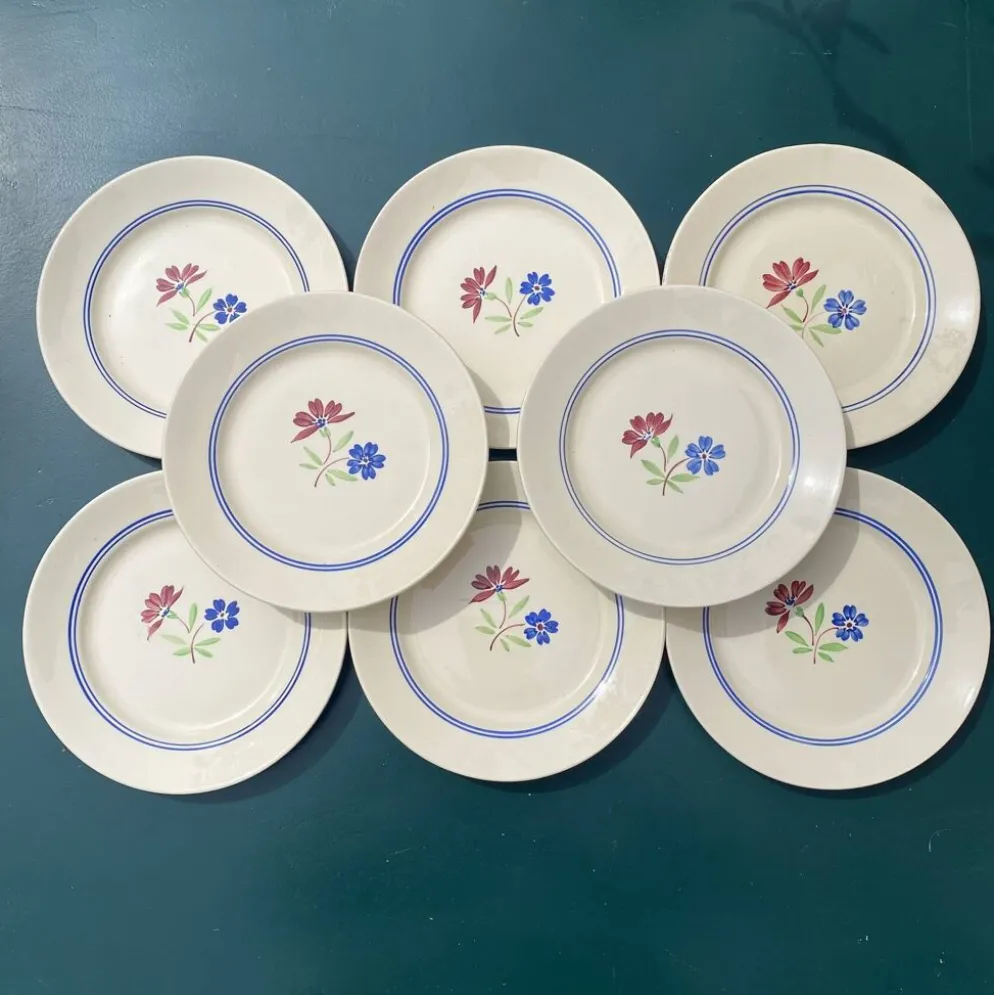 Assiettes anciennes Lunéville "MAI"