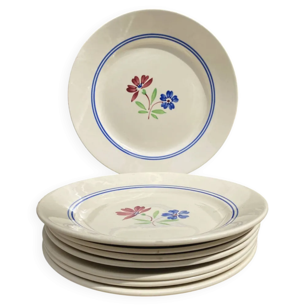 Assiettes anciennes Lunéville "MAI"
