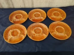 6 assiettes à artichaut en faïence de Gien diam 23 cm