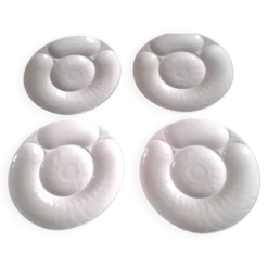 4 Assiettes à artichauts en porcelaine blanche Pillivuyt