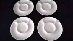 4 Assiettes à artichauts en porcelaine blanche Pillivuyt