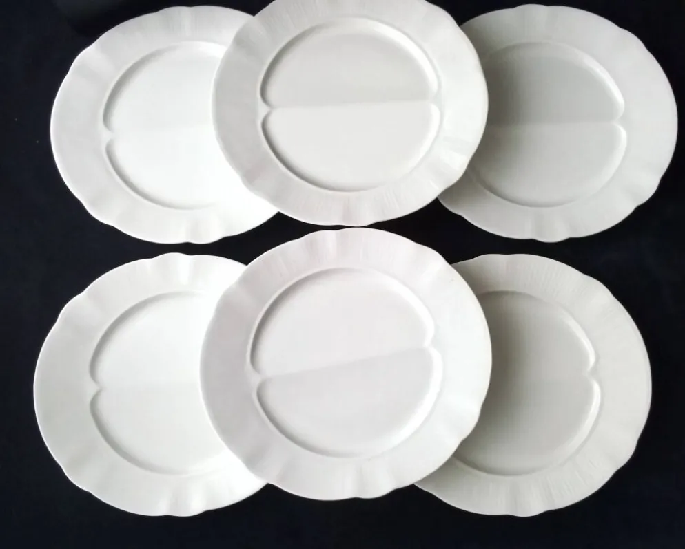 6 Assiettes à asperges en porcelaine Pillivuyt