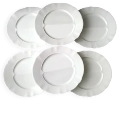 6 Assiettes à asperges en porcelaine Pillivuyt