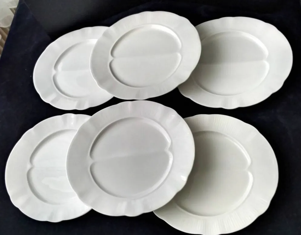 6 Assiettes à asperges en porcelaine Pillivuyt