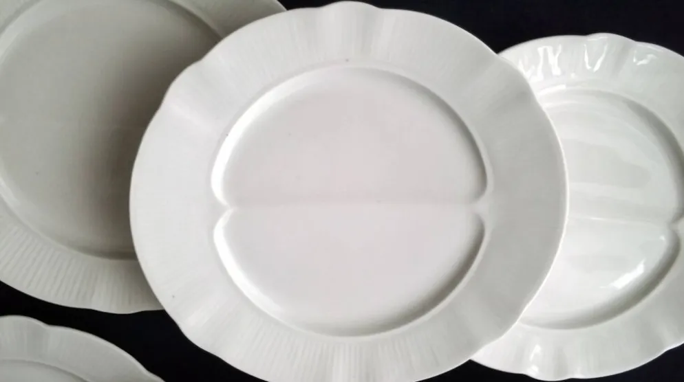 6 Assiettes à asperges en porcelaine Pillivuyt