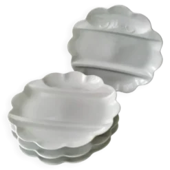4 Assiettes à asperges en porcelaine de Limoges