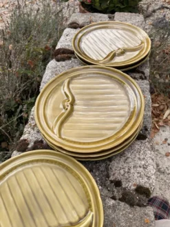 6 assiettes à asperges Gien