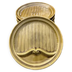 6 assiettes à asperges Gien