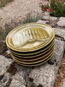 6 assiettes à asperges Gien