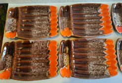 6 assiettes à asperges Vallauris