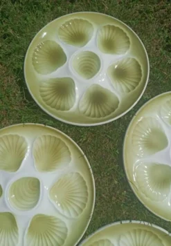 Assiettes barbotines pour fruits de mer