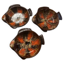 3 Assiettes à Bouillabaisse vintage signée Marius Giuge - Vallauris