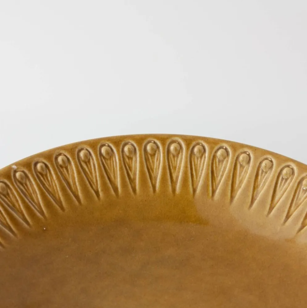 Assiette scandinave en céramique moutarde, années 1960