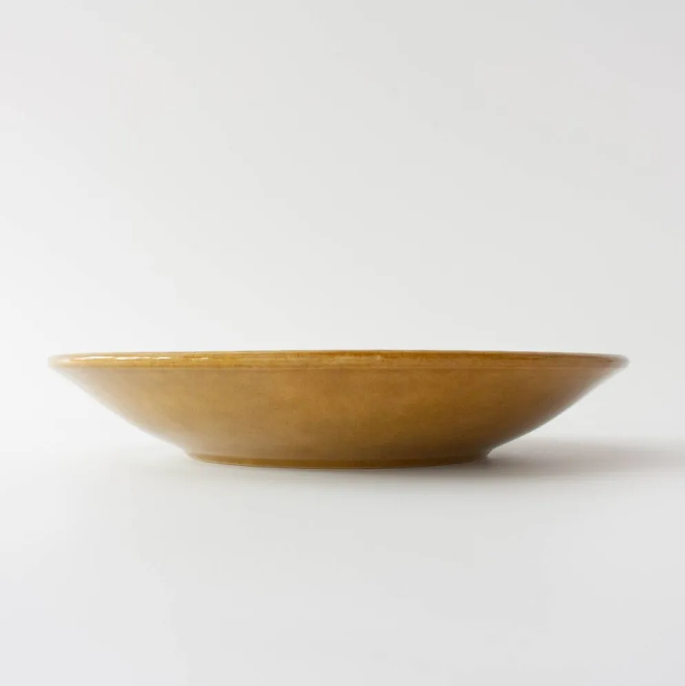 Assiette scandinave en céramique moutarde, années 1960