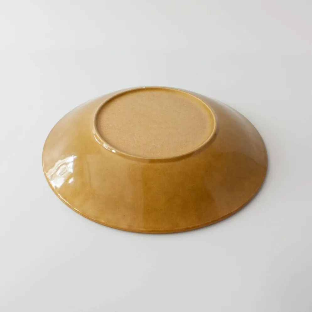 Assiette scandinave en céramique moutarde, années 1960
