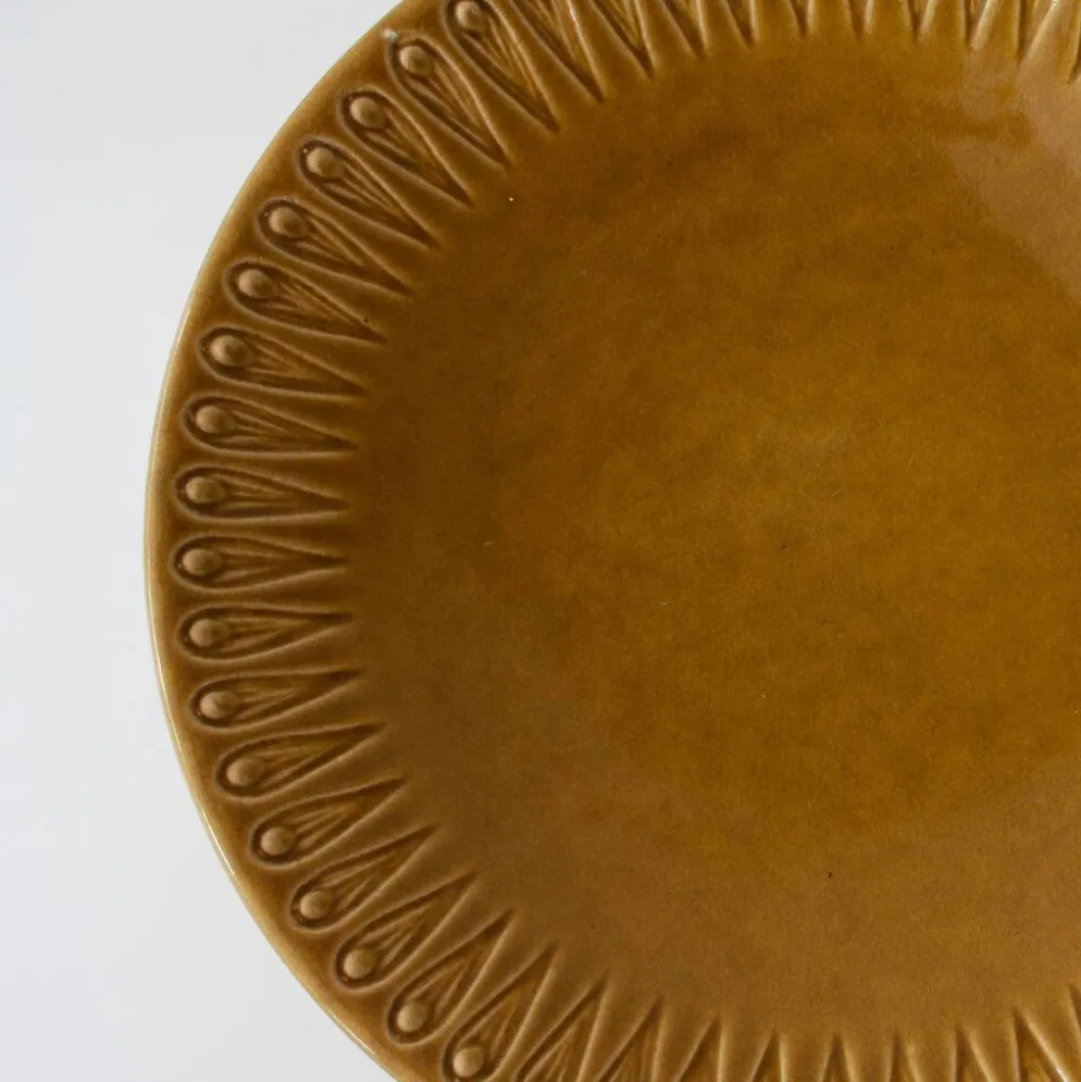 Assiette scandinave en céramique moutarde, années 1960