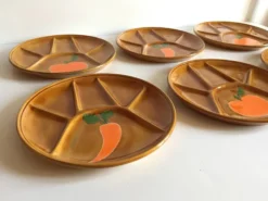 6 assiettes compartimentées vintage