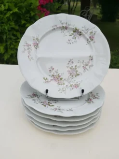 6 assiettes à compartiments en porcelaine Pillivuyt