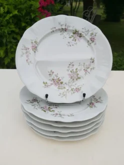 6 assiettes à compartiments en porcelaine Pillivuyt