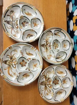 4 assiettes à coquillage Keraluc
