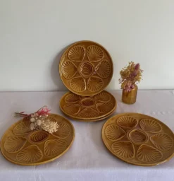 5 assiettes à coquillages vintage