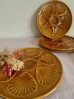 5 assiettes à coquillages vintage