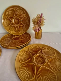 5 assiettes à coquillages vintage