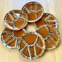 Assiettes céramiques vintage à compartiments