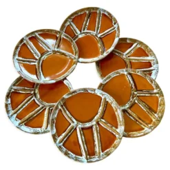 Assiettes céramiques vintage à compartiments