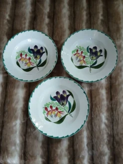 3 assiettes creuses anciennes St Amand et Hamage