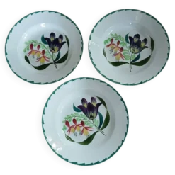3 assiettes creuses anciennes St Amand et Hamage