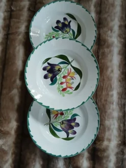 3 assiettes creuses anciennes St Amand et Hamage