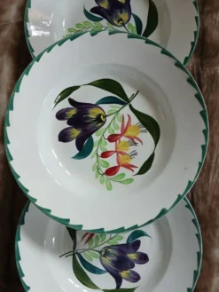 3 assiettes creuses anciennes St Amand et Hamage