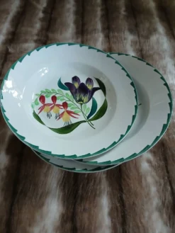 3 assiettes creuses anciennes St Amand et Hamage