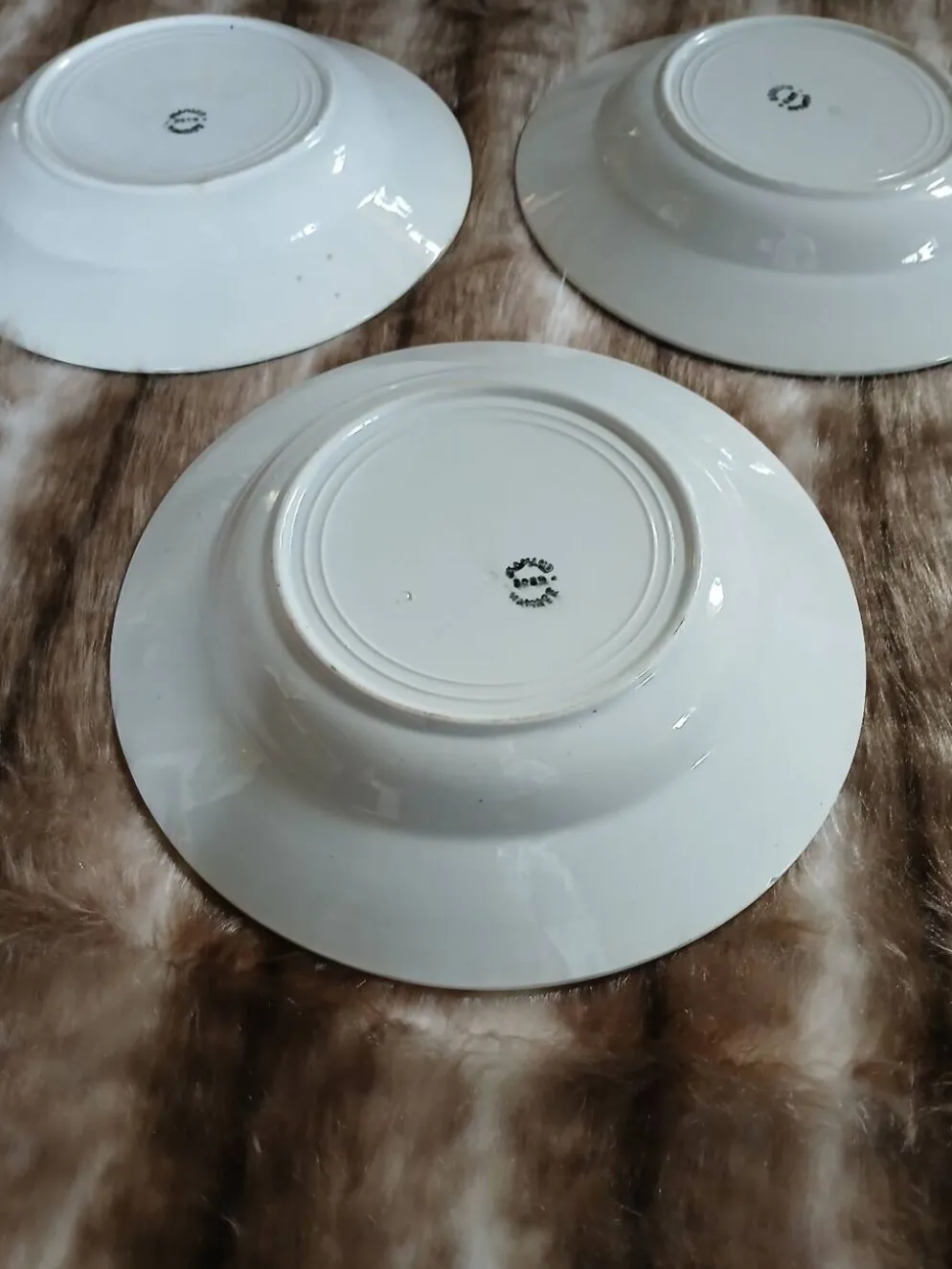 3 assiettes creuses anciennes St Amand et Hamage